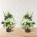 白百合の生花アレンジ 「1対」